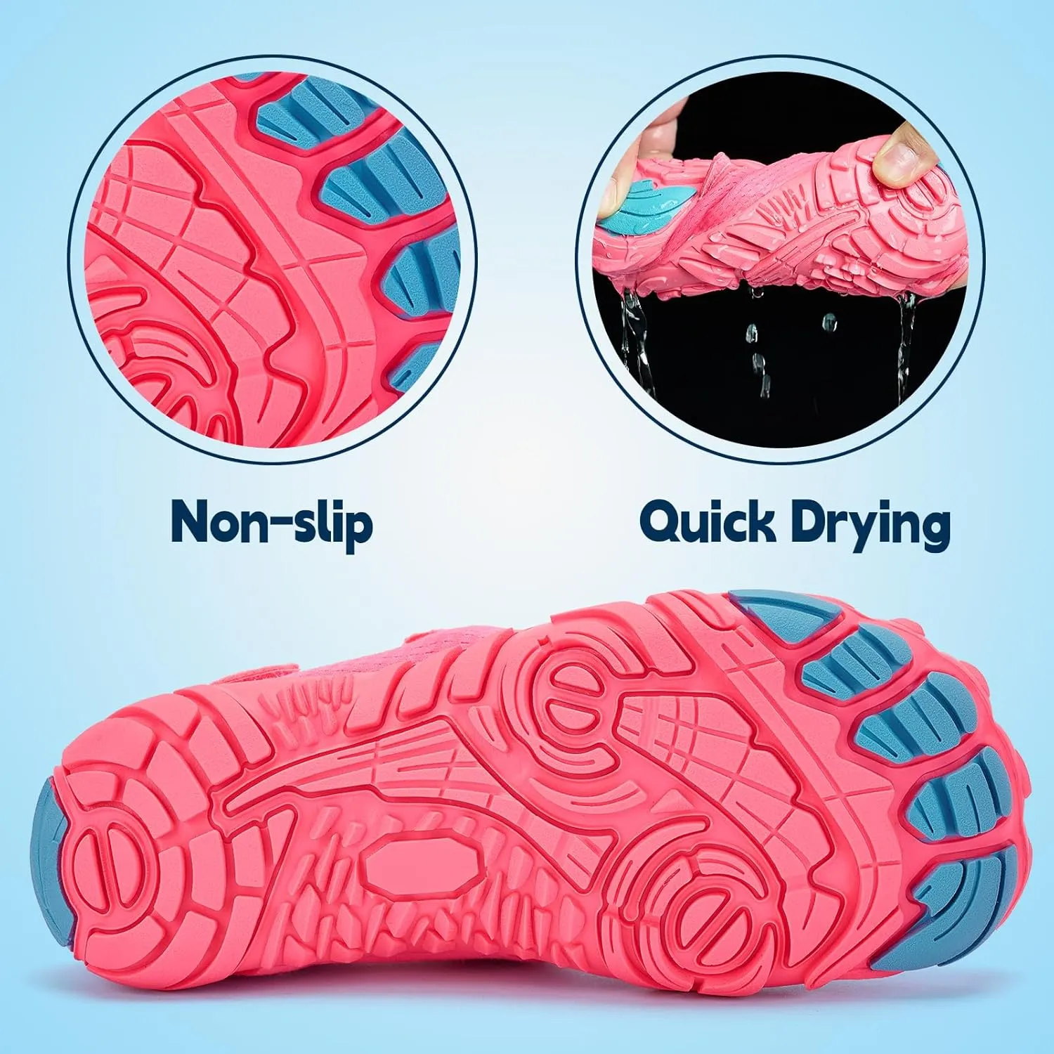 Slow Man Kids Water Shoes Quick Dry Non-Slip Barefoot Shoes Swim Beach Outdoor Pool Shoes for Boys Girls Lightweight Breathable