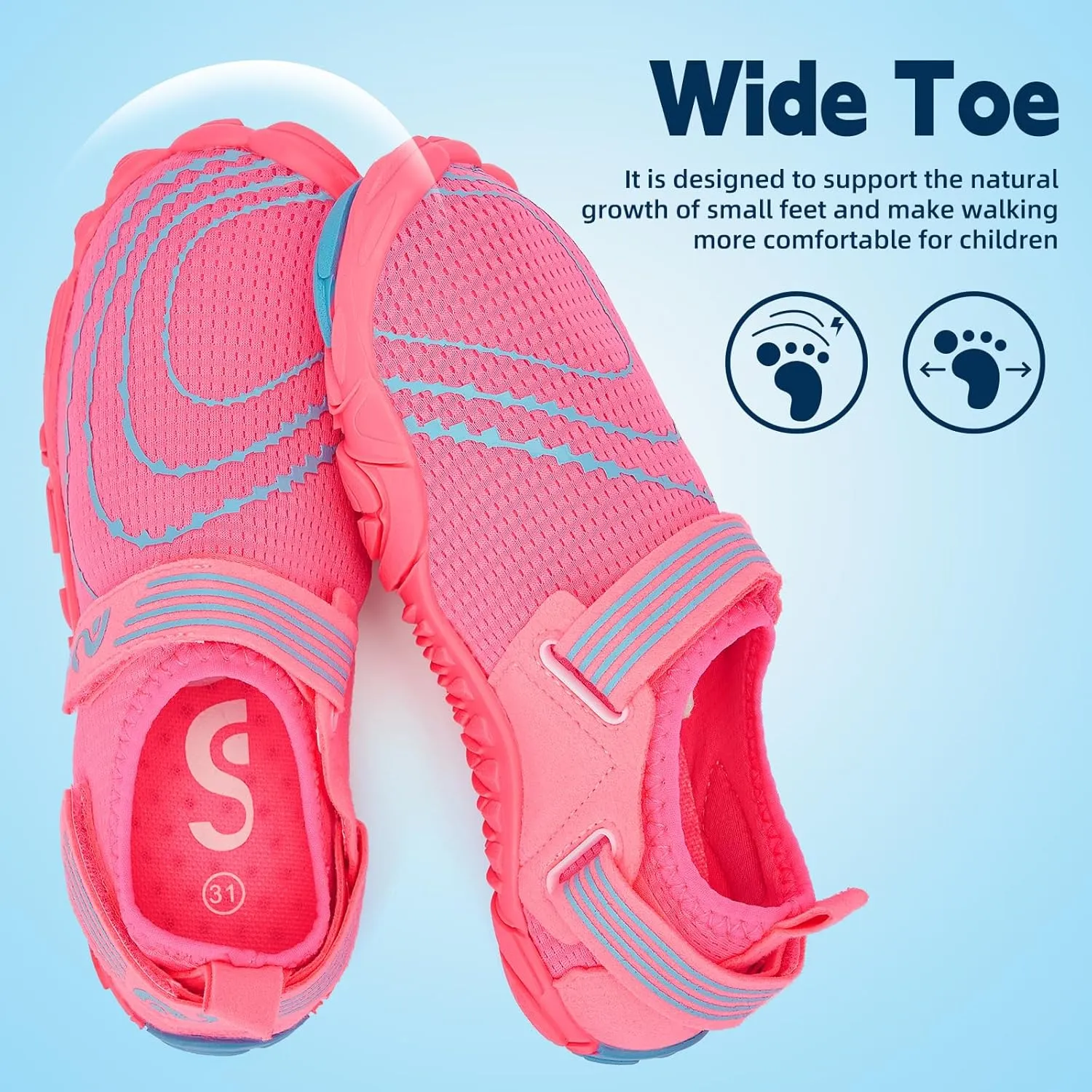 Slow Man Kids Water Shoes Quick Dry Non-Slip Barefoot Shoes Swim Beach Outdoor Pool Shoes for Boys Girls Lightweight Breathable