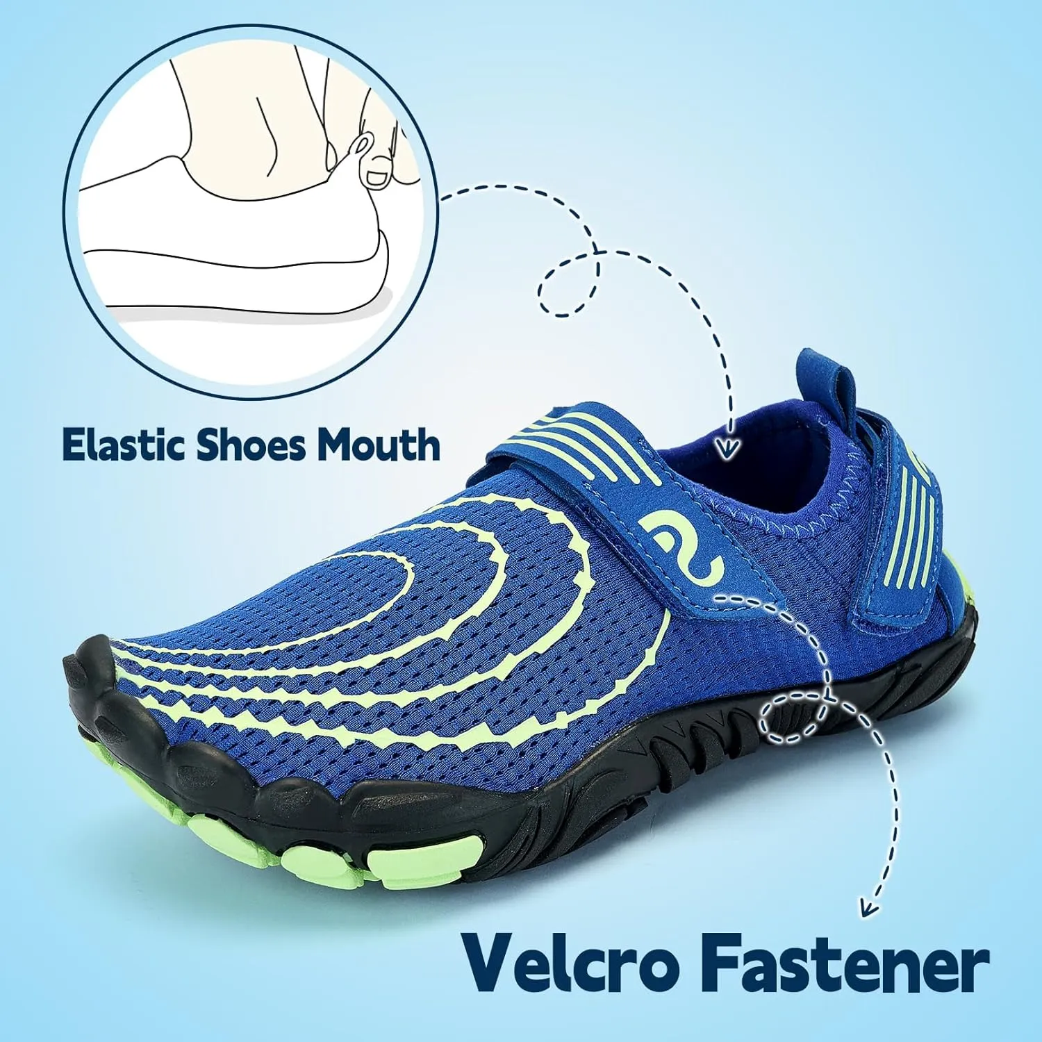 Slow Man Kids Water Shoes Quick Dry Non-Slip Barefoot Shoes Swim Beach Outdoor Pool Shoes for Boys Girls Lightweight Breathable
