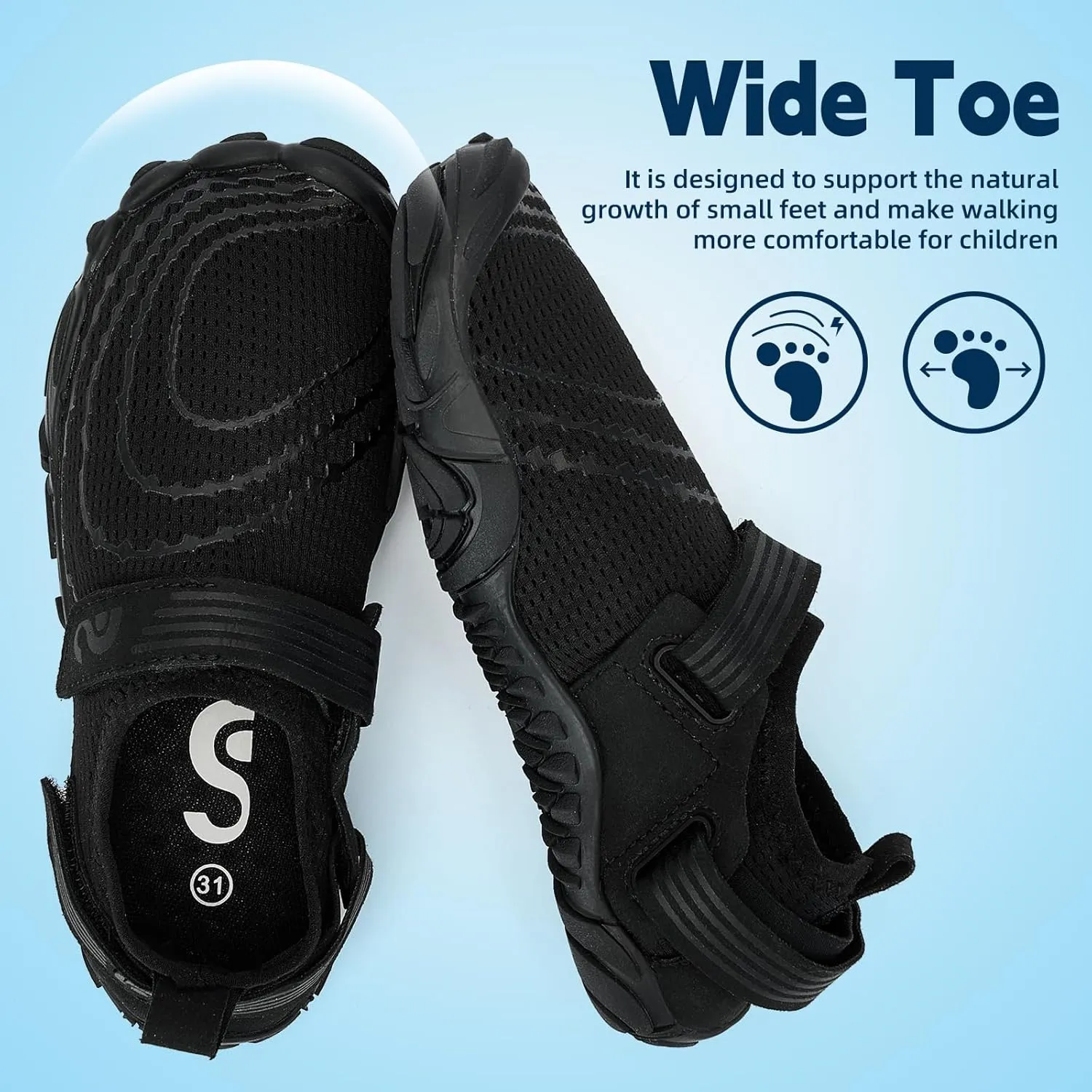 Slow Man Kids Water Shoes Quick Dry Non-Slip Barefoot Shoes Swim Beach Outdoor Pool Shoes for Boys Girls Lightweight Breathable