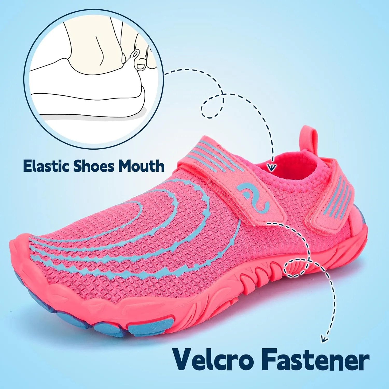 Slow Man Kids Water Shoes Quick Dry Non-Slip Barefoot Shoes Swim Beach Outdoor Pool Shoes for Boys Girls Lightweight Breathable