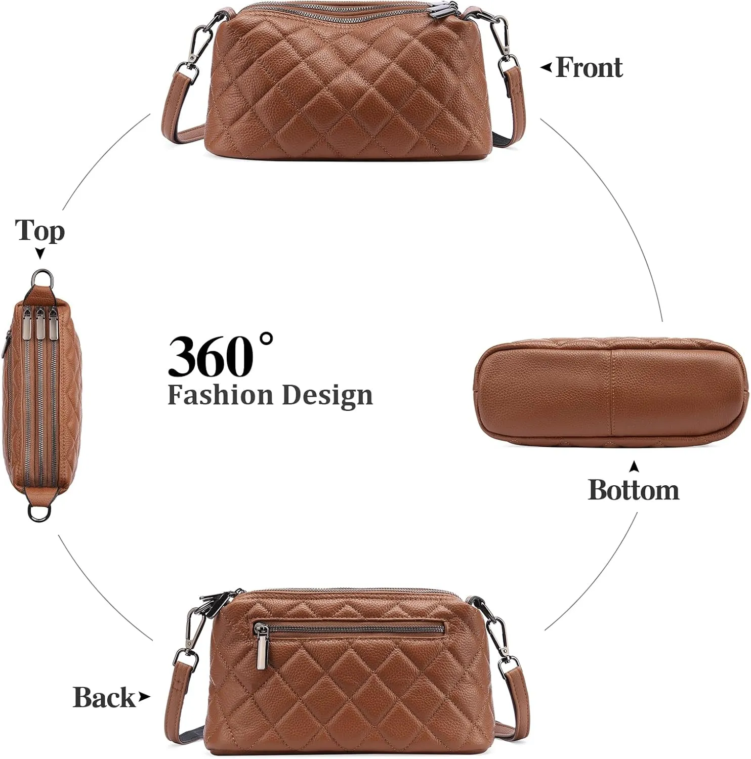 Small Crossbody Purse Leather Crossbody Bags for Women Fashion Handbag Cell Phone Crossover Shoulder Bag for Women