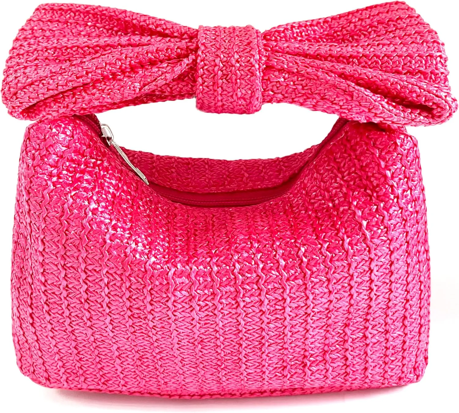 Small Straw Cluth for women,Trendy Cute Summer Woven With Bow Women Purse Handbag Wallet For Beach Vacation Party