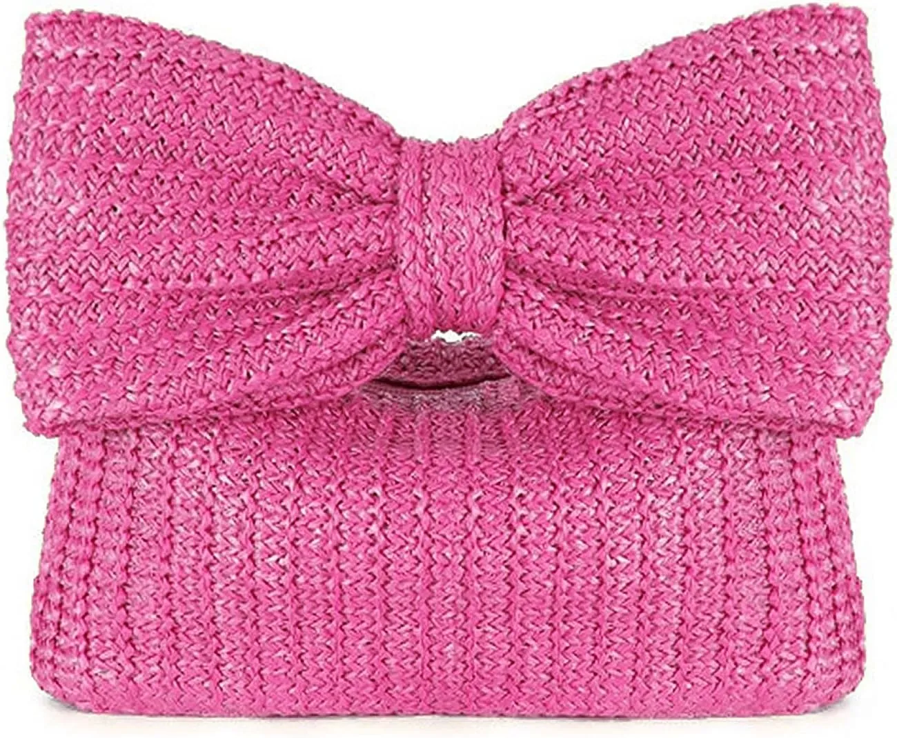Small Straw Cluth for women,Trendy Cute Summer Woven With Bow Women Purse Handbag Wallet For Beach Vacation Party