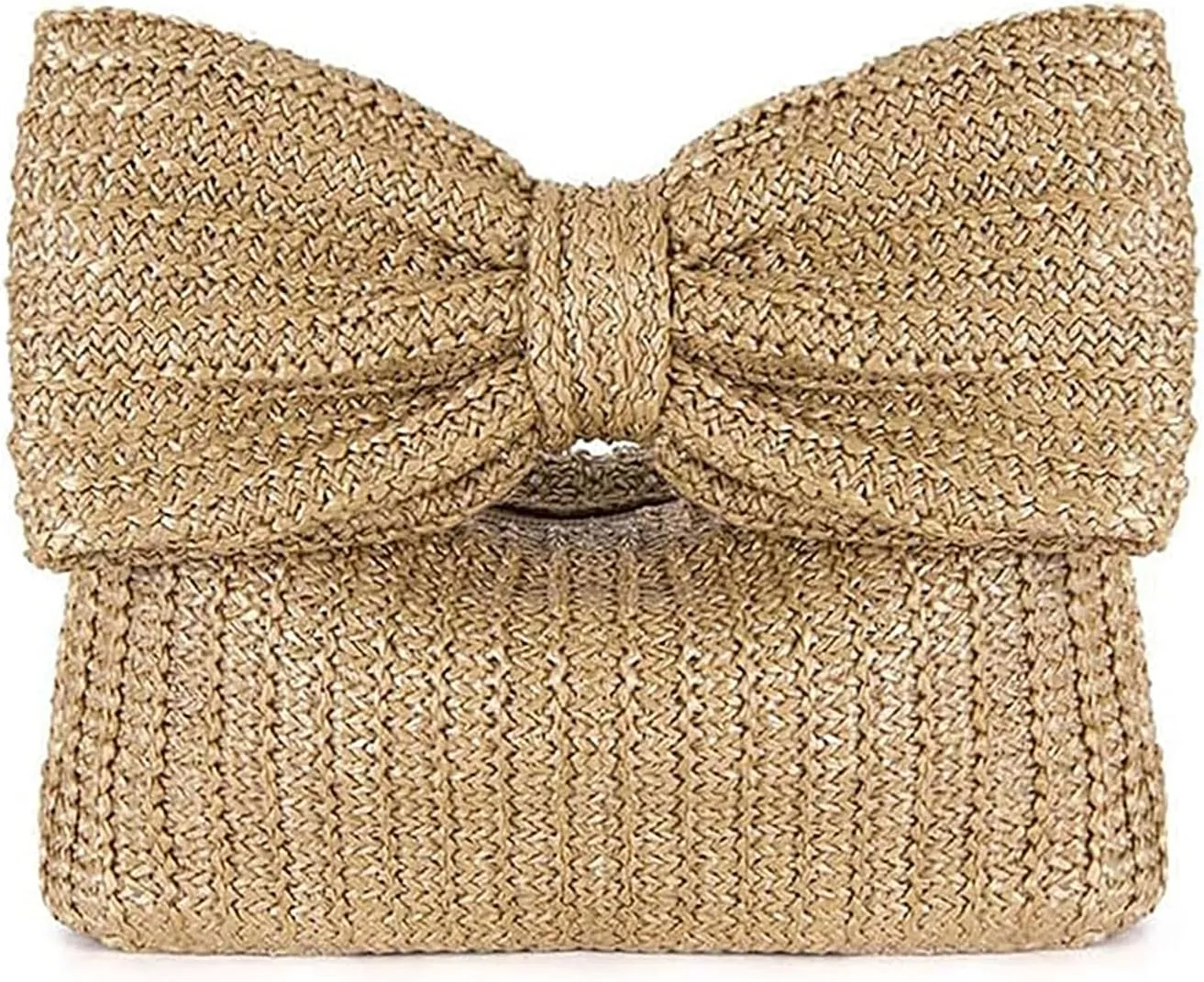 Small Straw Cluth for women,Trendy Cute Summer Woven With Bow Women Purse Handbag Wallet For Beach Vacation Party