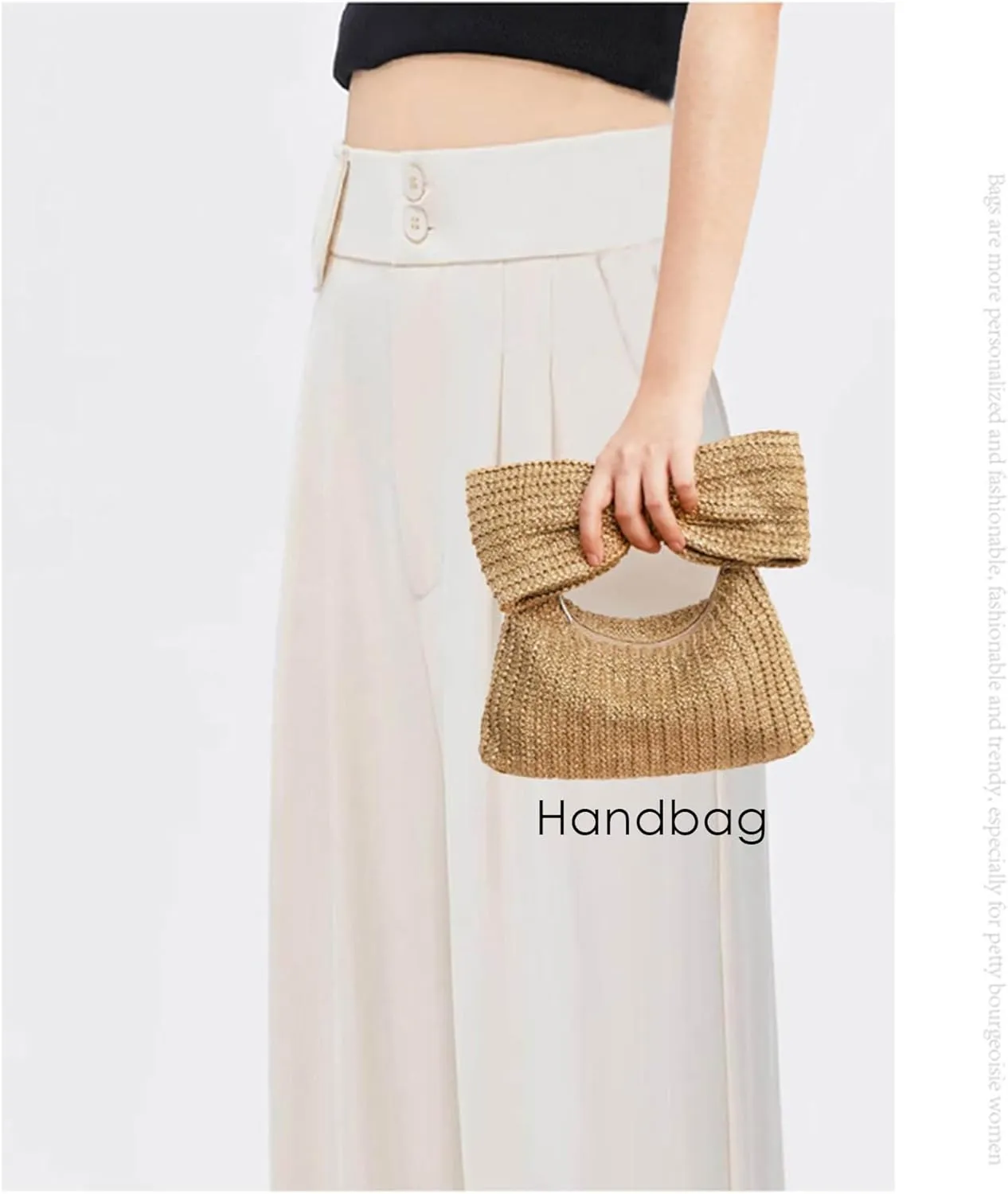 Small Straw Cluth for women,Trendy Cute Summer Woven With Bow Women Purse Handbag Wallet For Beach Vacation Party