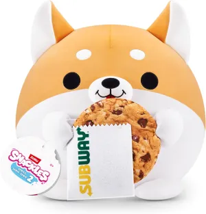 Snackles Series 2 8-inch by ZURU Cuddly Squishy Comfort 8-inch Plush with Licensed Snack Brand Accessory (Corgi&Subway Cookie)