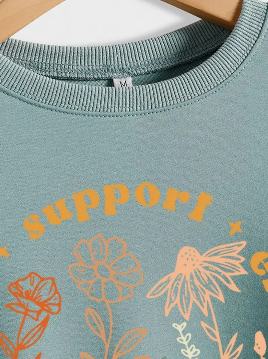 Social Worker Sweatshirt Cute Wildflower Grpahic Shirt Future Healthcare Social Worker Student Crewneck Pullover Tops