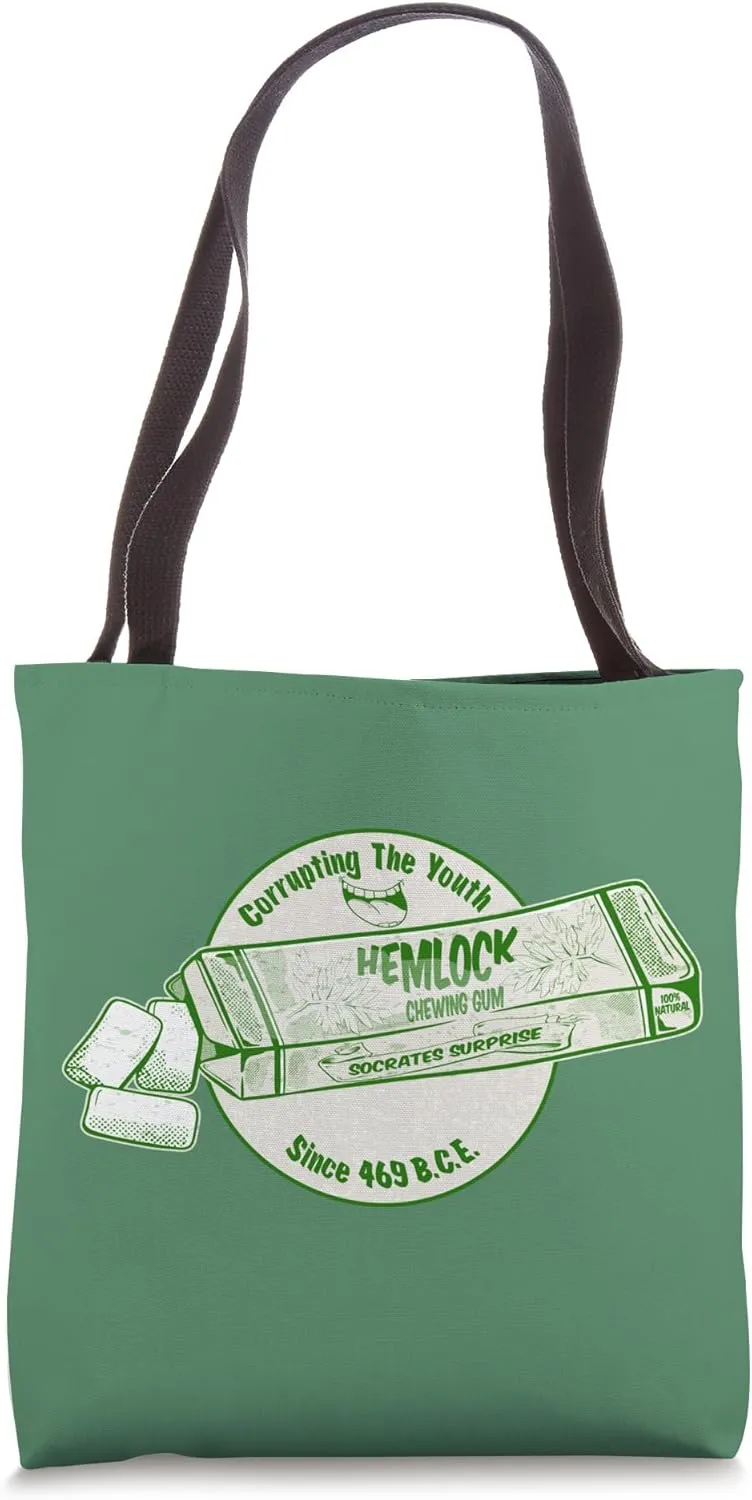 Socrates Hemlock Funny Chewing Gum Philosophy Tote Bag
