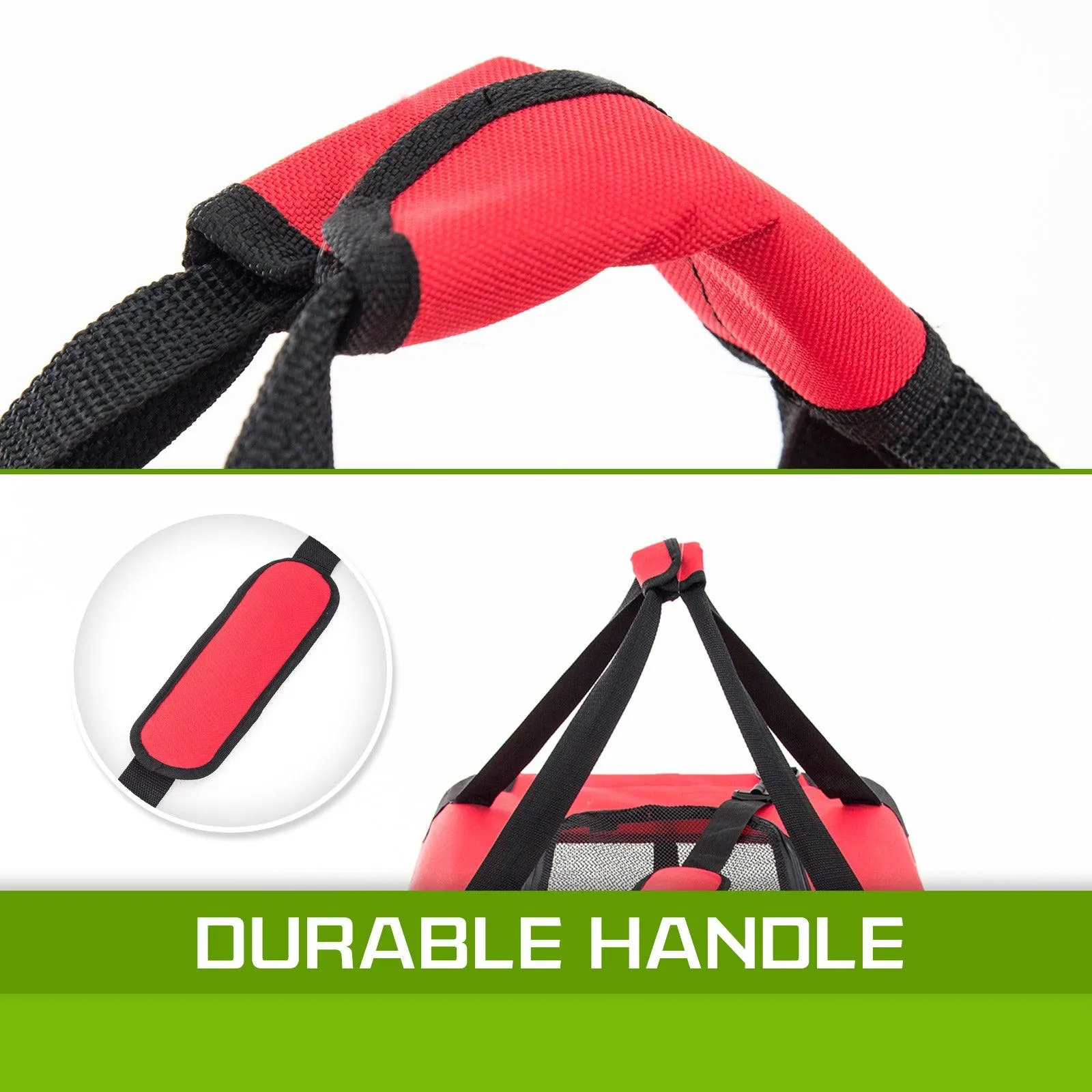Soft Foldable Dog Carrier Crate - RED