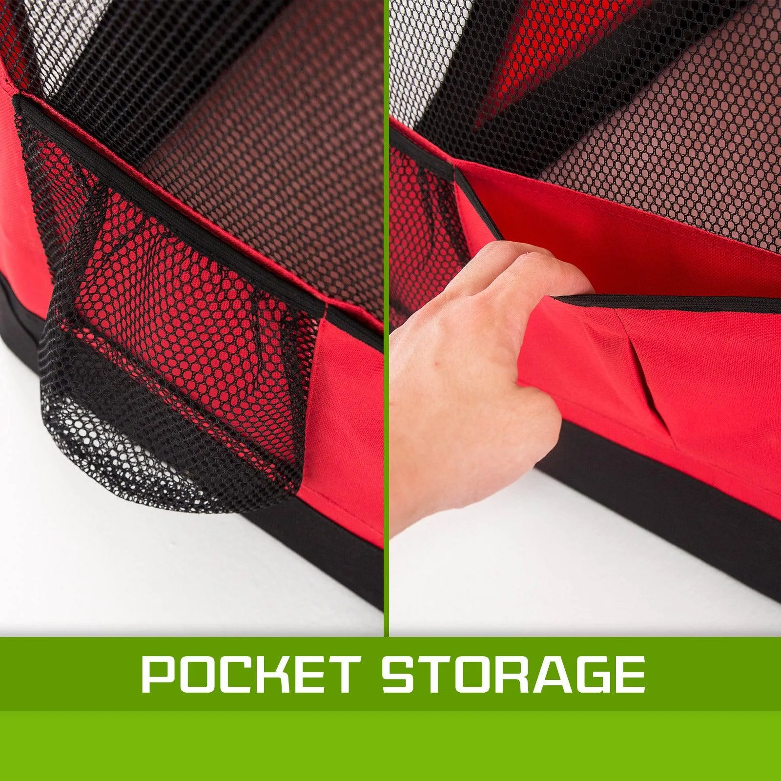 Soft Foldable Dog Carrier Crate - RED