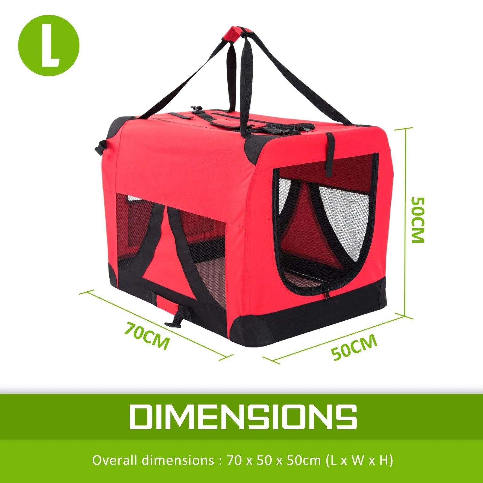 Soft Foldable Dog Carrier Crate - RED