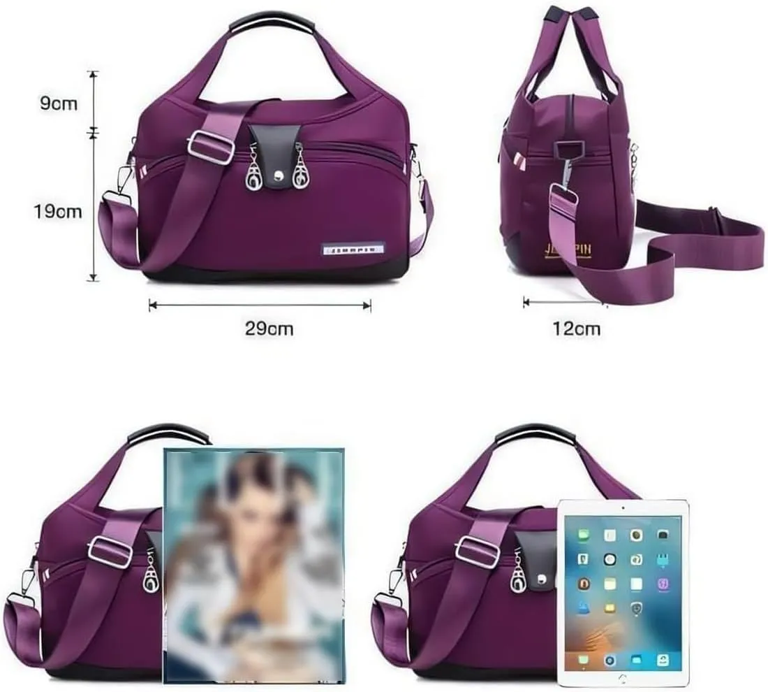 Soft Side Lightweight Underseat Tote Bag, Blaciokamith Multi-pocket Fashion Waterproof Handbag Crossbody
