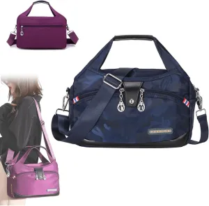 Soft Side Lightweight Underseat Tote Bag, Blaciokamith Multi-pocket Fashion Waterproof Handbag Crossbody