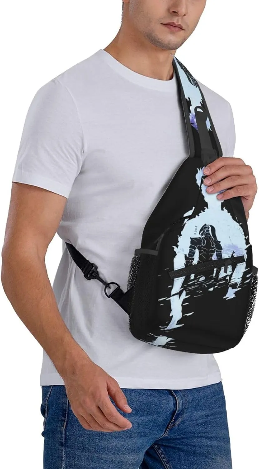 Solo Manga Leveling Crossbody Sling Backpack Sling Bag Multipurpose Travel Hiking Chest Bag Daypack for Women Men