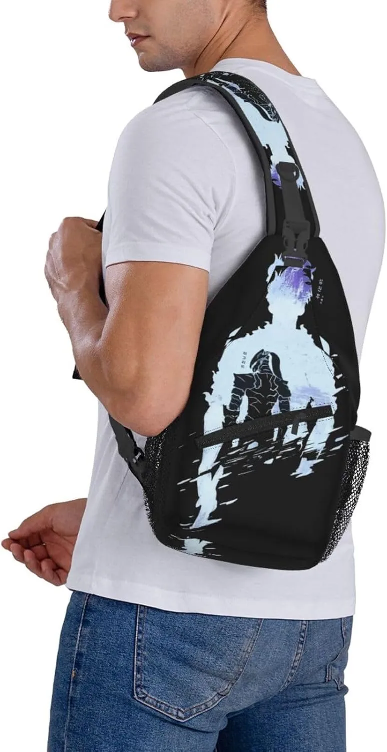 Solo Manga Leveling Crossbody Sling Backpack Sling Bag Multipurpose Travel Hiking Chest Bag Daypack for Women Men