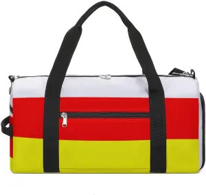 South Ossetia Flag Gym Duffel Bag for Men Women Shoe Compartment Waterproof Lightweight Weekender