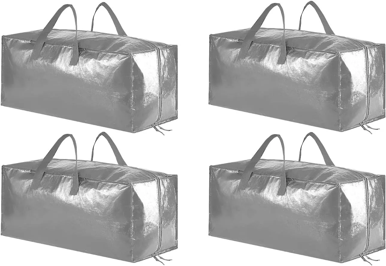 SpaceAid Heavy Duty Moving Bags, Extra Large Storage Totes W/Backpack Straps Strong Handles & Zippers, Alternative to Moving Boxes, Packing & Moving Supplies, Gley (4 Pack)