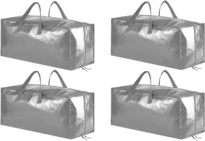 SpaceAid Heavy Duty Moving Bags, Extra Large Storage Totes W/Backpack Straps Strong Handles & Zippers, Alternative to Moving Boxes, Packing & Moving Supplies, Gley (4 Pack)
