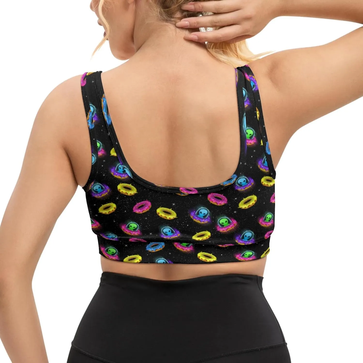 Sports Bra for Women,Scoop Neck Padded Yoga Bra Gym Workout Fitness Crop Tank Running Tops