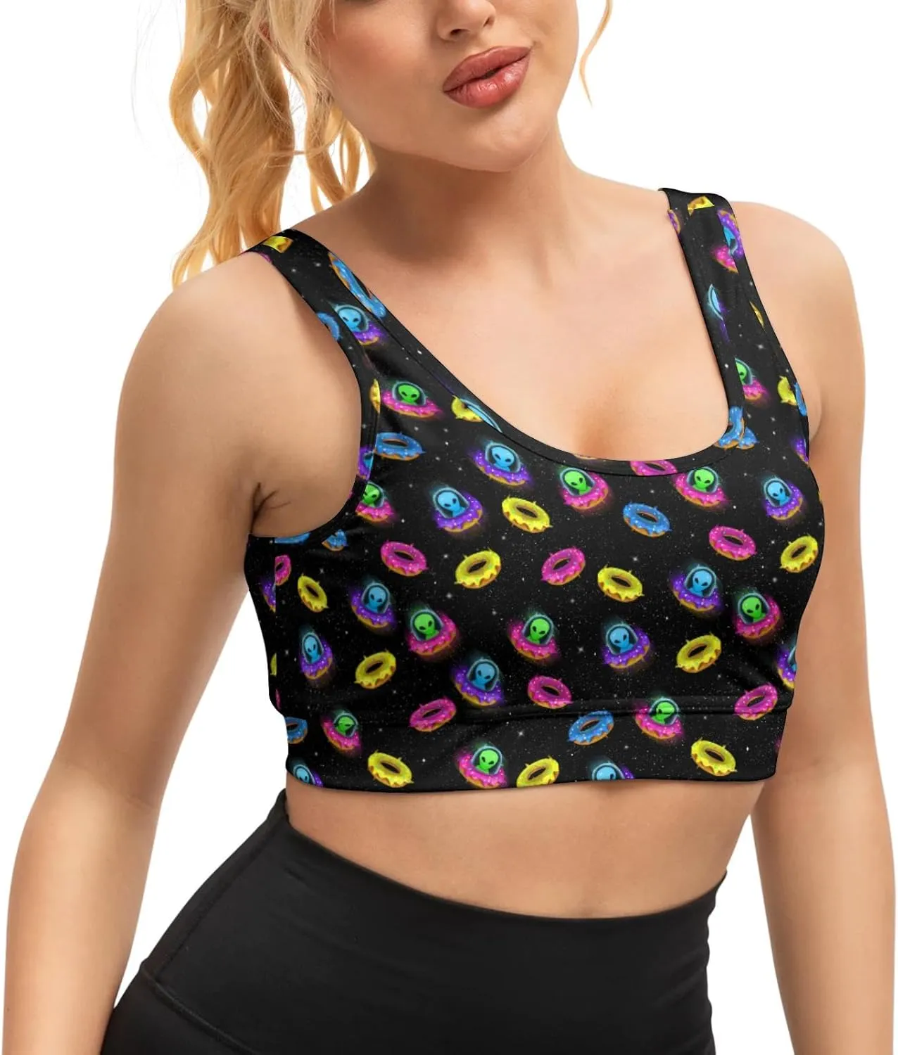 Sports Bra for Women,Scoop Neck Padded Yoga Bra Gym Workout Fitness Crop Tank Running Tops