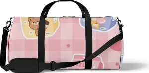 Sports Gym Bag for Women and Men Waterproof Cute Milk Box Pink Duffel Bag Lightweight Carryon Traveling Boarding Gripsack