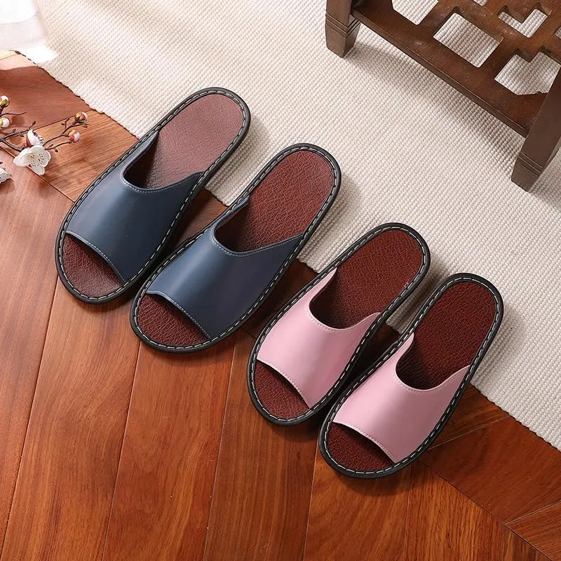 Spring and Autumn PU Leather Slippers Indoor Home Home Floor Slippers