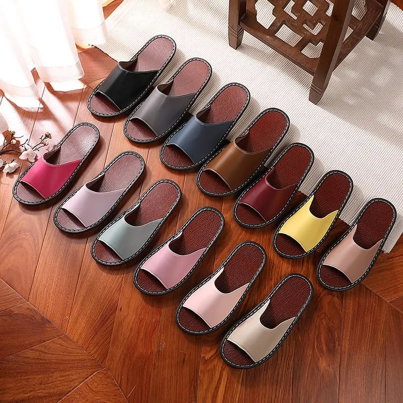 Spring and Autumn PU Leather Slippers Indoor Home Home Floor Slippers