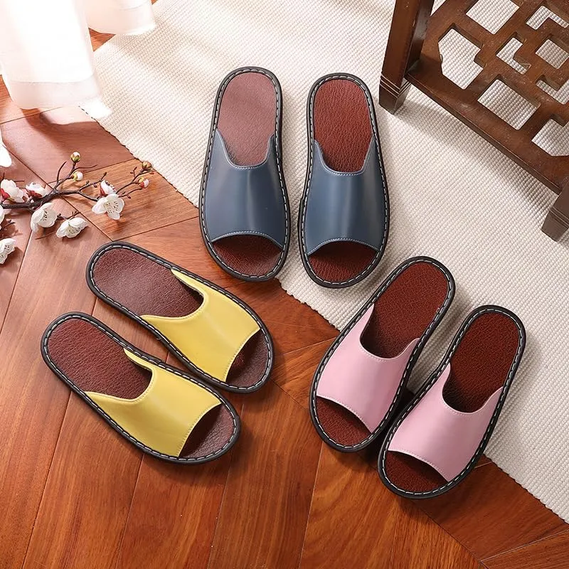 Spring and Autumn PU Leather Slippers Indoor Home Home Floor Slippers