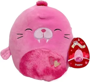 Squishmallows 8" Pepper The Walrus Valentine's Day Plush- Officially Licensed Kellytoy - Collectible Soft & Squishy Stuffed Animal Toy - Add to Your Squad - Gift for Kids,Girls & Boys -8 Inch