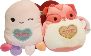 Squishmallows Official Kellytoy Perfect Pair Collectible 2023 Valentine’s Squad Set of 2 Stuffed Animals Plush (Beula The Octopus & Rayn Squirrel)