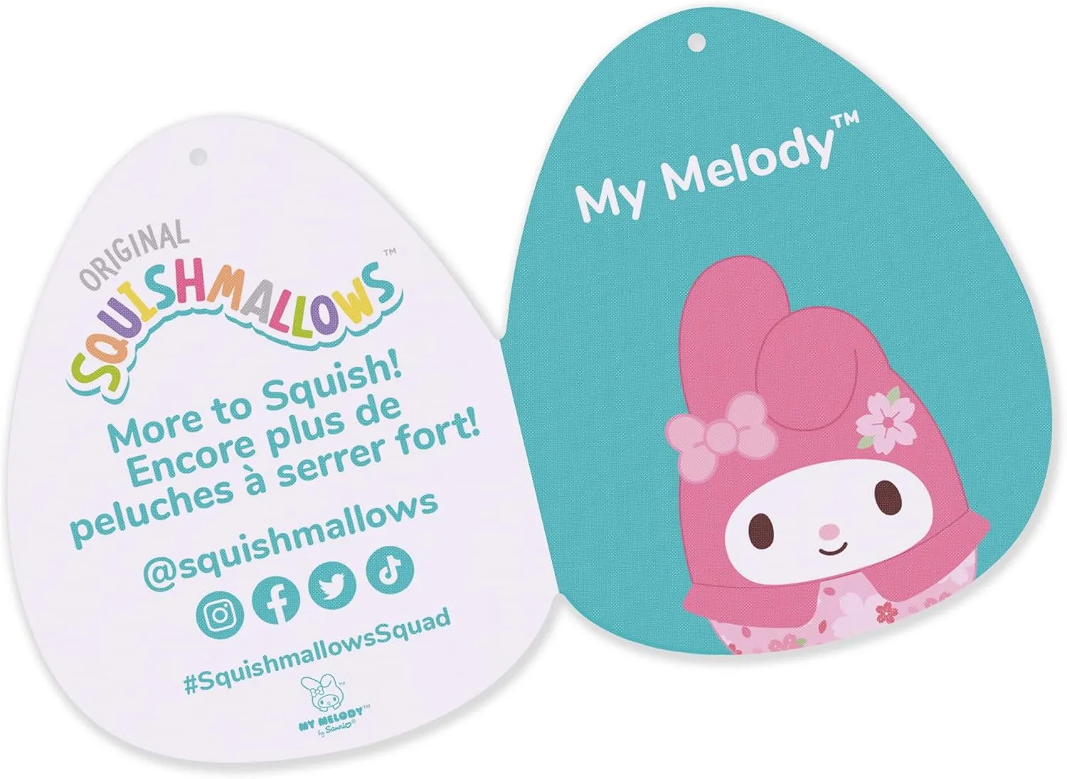 Squishmallows Original Sanrio 14-Inch My Melody Floral Print Plush - Medium-Sized Ultrasoft Official Jazwares Plush