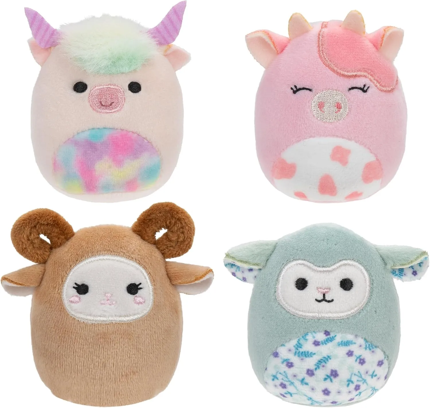 Squishville SQM0506 Barn Squad, Super Soft Mini Squishmallows, 5 cm Plush Figures, Pack of 4