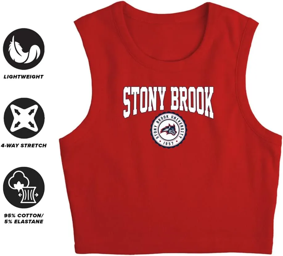 Stony Brook University Collegiate Seal Women's Sleeveless Crop Top Tank