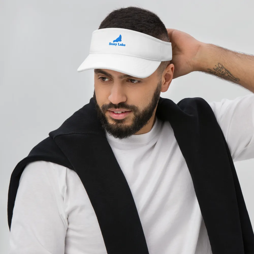 Stony Lake Visor with embroidered artwork & adjustable velcro strap