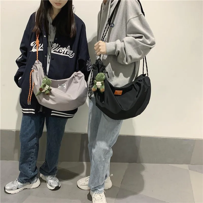 STOREXQ Japanese Style Workwear Crossbody Bag Men Fashion Brands Simple All-Match Shoulder Bag Female Ins Student Gym Bag Dumpling Bag