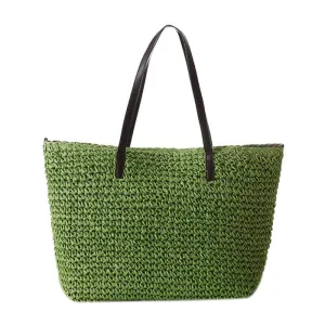 Straw Bag Classic Concise Handbag Shoulder Bag Exquisite Handwoven Retro Tote Bags for Beach Travel and Daily Use/1489/1050