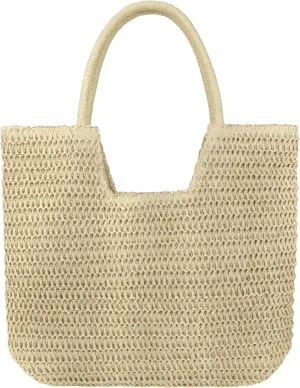 Straw Beach Bags for Women Large Beach Tote Bag Woven Shoulder Handbag Purse for Summer