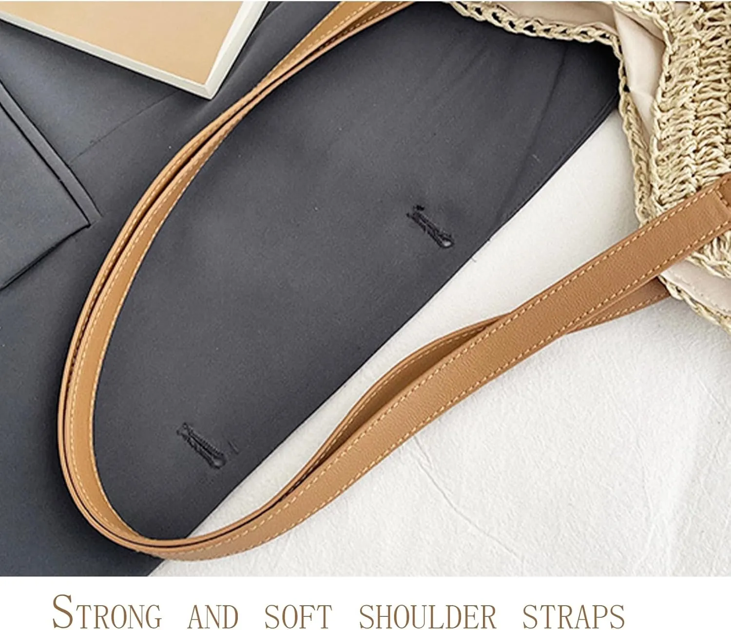 Straw Beach Bags for Women Summer Beach Tote Bag With Zipper Large Soft Woven Straw Shoulder Summer Vacation Purse