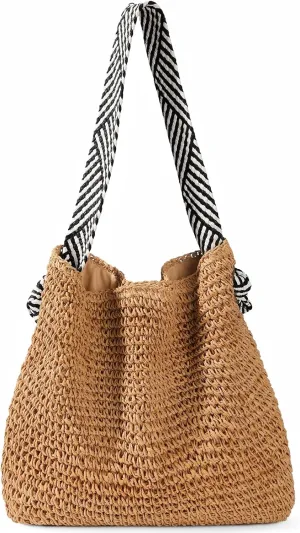 Straw Beach Bags for Women - Summer Straw Bag for Women Shoulder Handbags, Tote Bag Woven