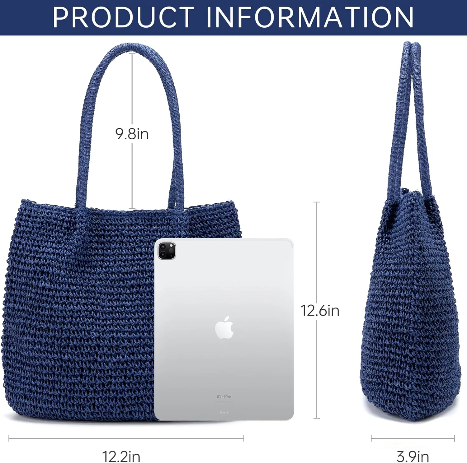 Straw Beach Tote Bag for Women Weekender Shoulder Extra Large Raffia Bag Straw Purses