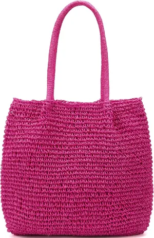 Straw Beach Tote Bag for Women Weekender Shoulder Extra Large Raffia Bag Straw Purses