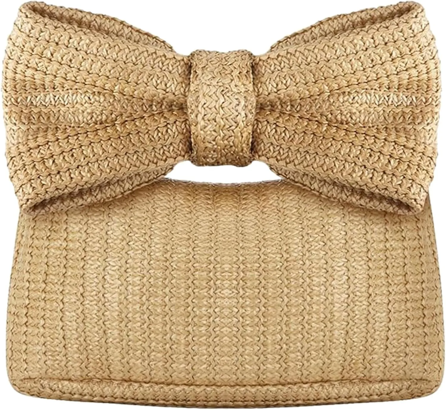 Straw Clutch Bag, Women Bow Purse, Summer Beach Woven Handbag, for Party Wedding Vocation 2024 New