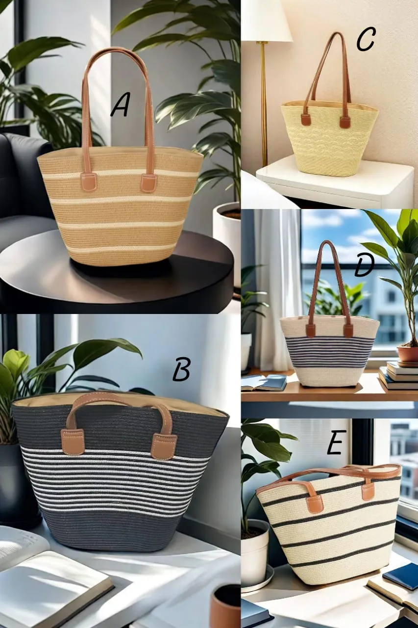 Straw woven bag tote bag