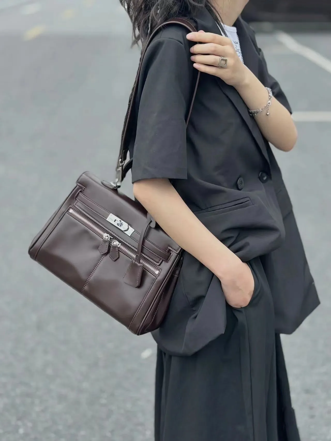 Structured Leather Handbag