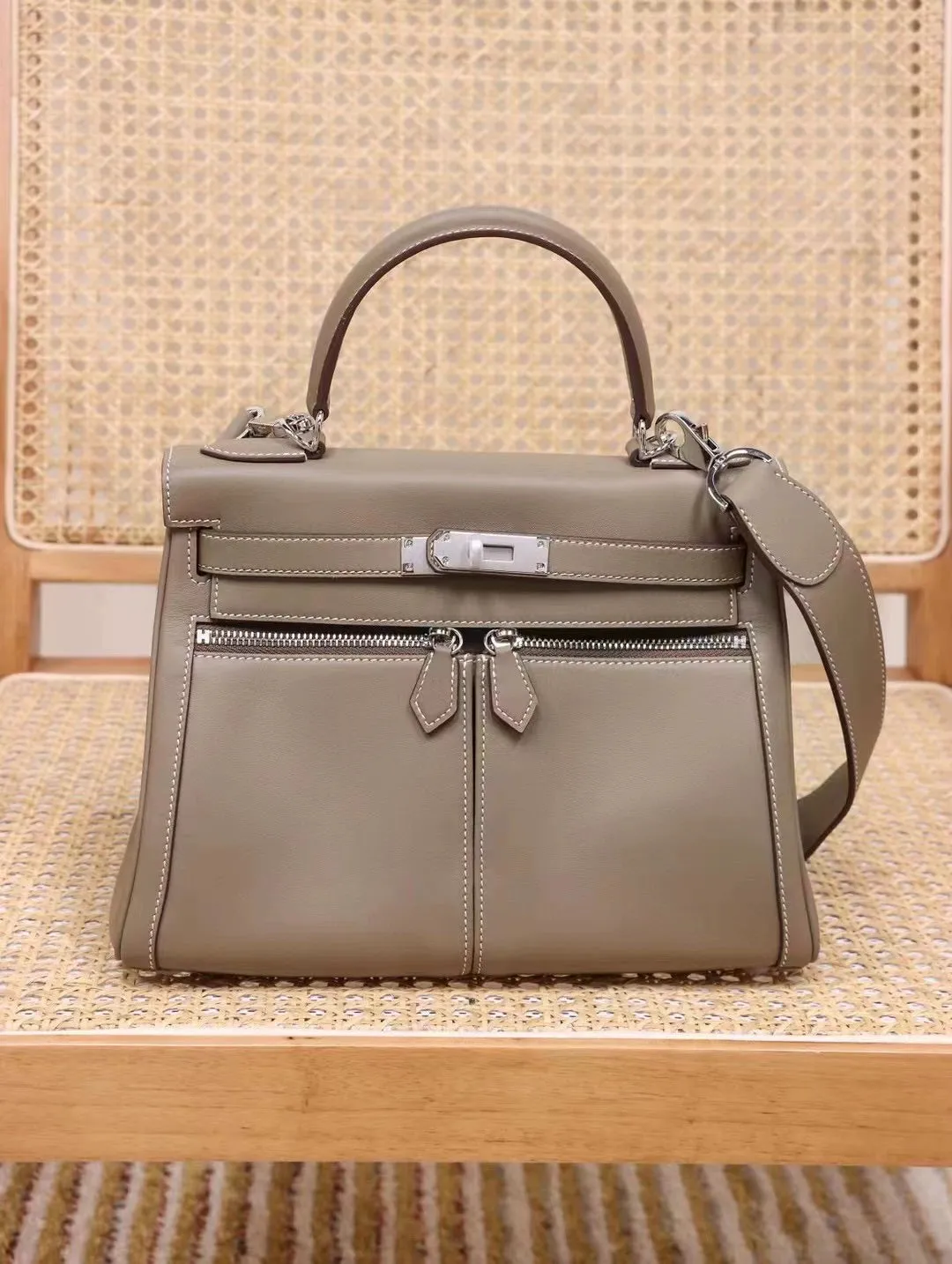 Structured Leather Handbag