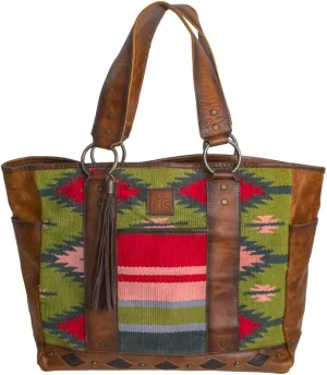 STS Ranchwear Womens Baja Dreams Large Multi-Color Leather Tote Bag
