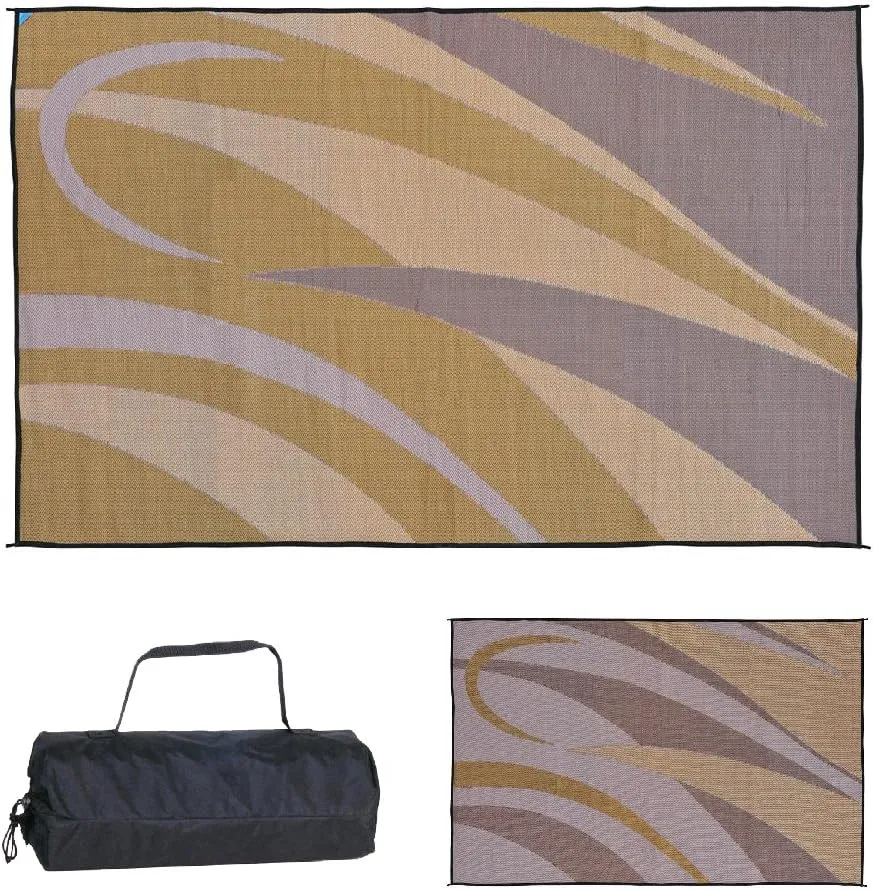 Stylish Camping GA7 Brown/Gold 8' x 12' Graphic Mat
