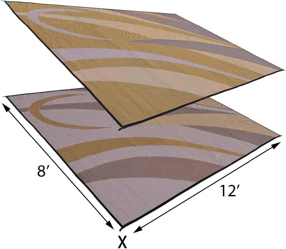 Stylish Camping GA7 Brown/Gold 8' x 12' Graphic Mat