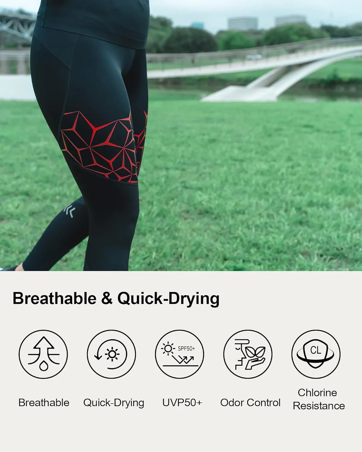 SUMARPO Compression Pants Men Women, Strong Power Recovery Compression Tights for Endurance Running, Knee Support, Quick Dry